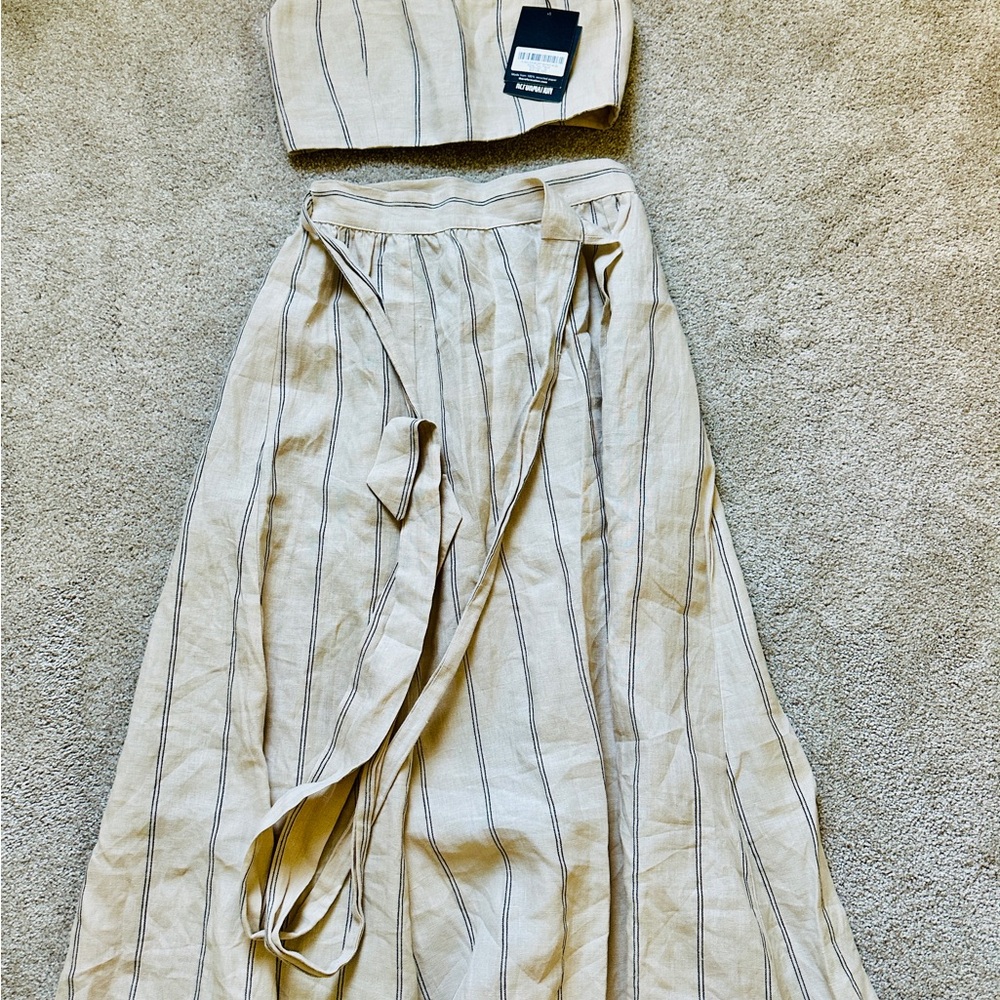 Reformation Linen Molto Two Piece Size XS NWT Positano - Picture 13 of 13
